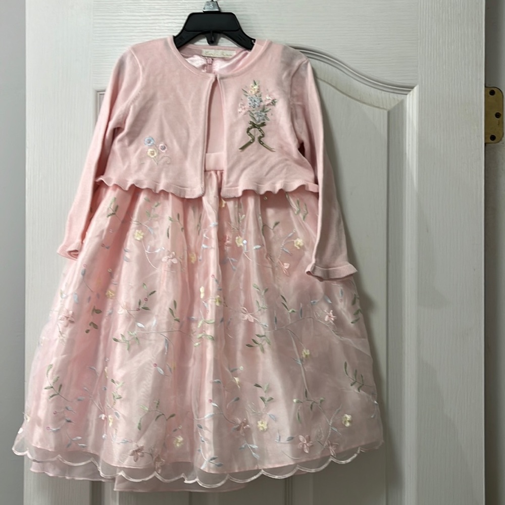 American Princess pink dress with cardigan